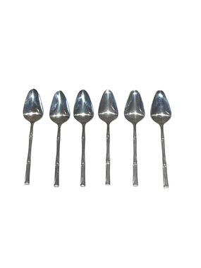 Vtg Towle Bamboo Supreme Cutlery Stainless Japan 4.5" Baby Spoon Set of 6 HTF
